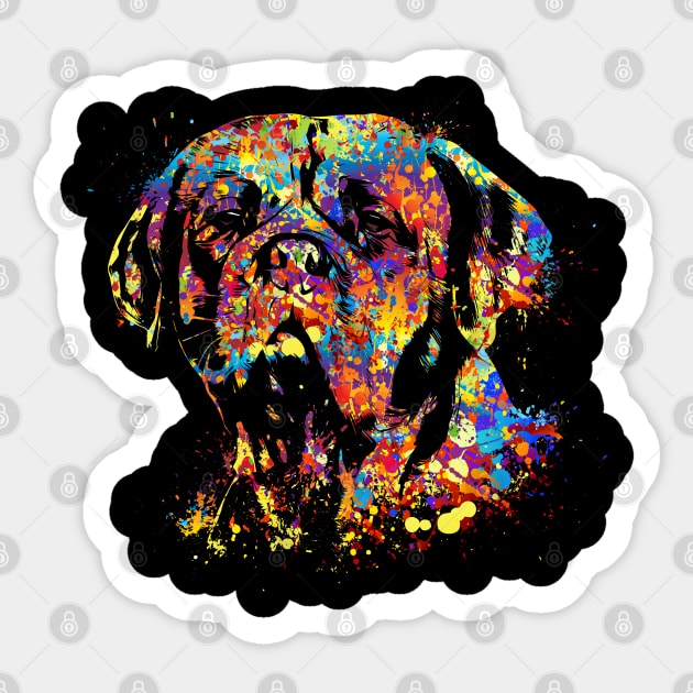 Colorful Dogue de Bordeaux Sticker by Nartissima